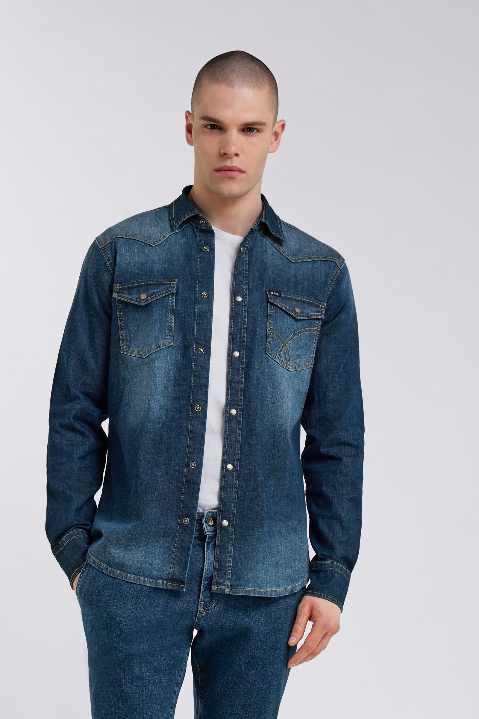 KANT NEW 09MD Camicia uomo in denim slim fit – GAS Jeans