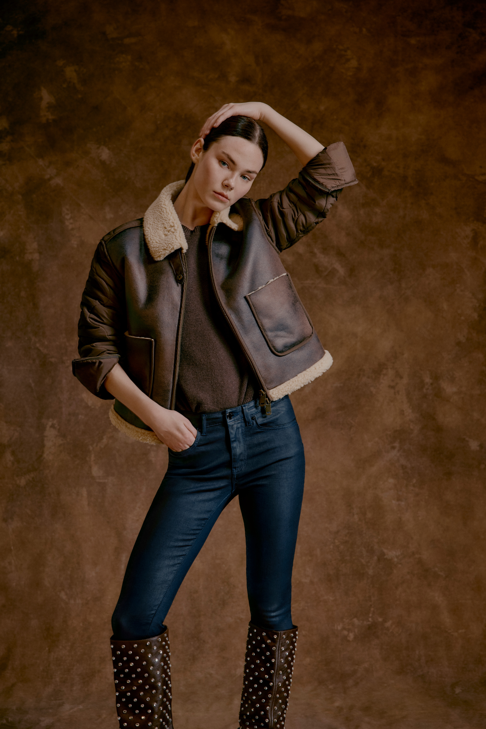 Women's Brown Comfort Fit Jacket SOPHIE JACKET 4866 – GAS Jeans