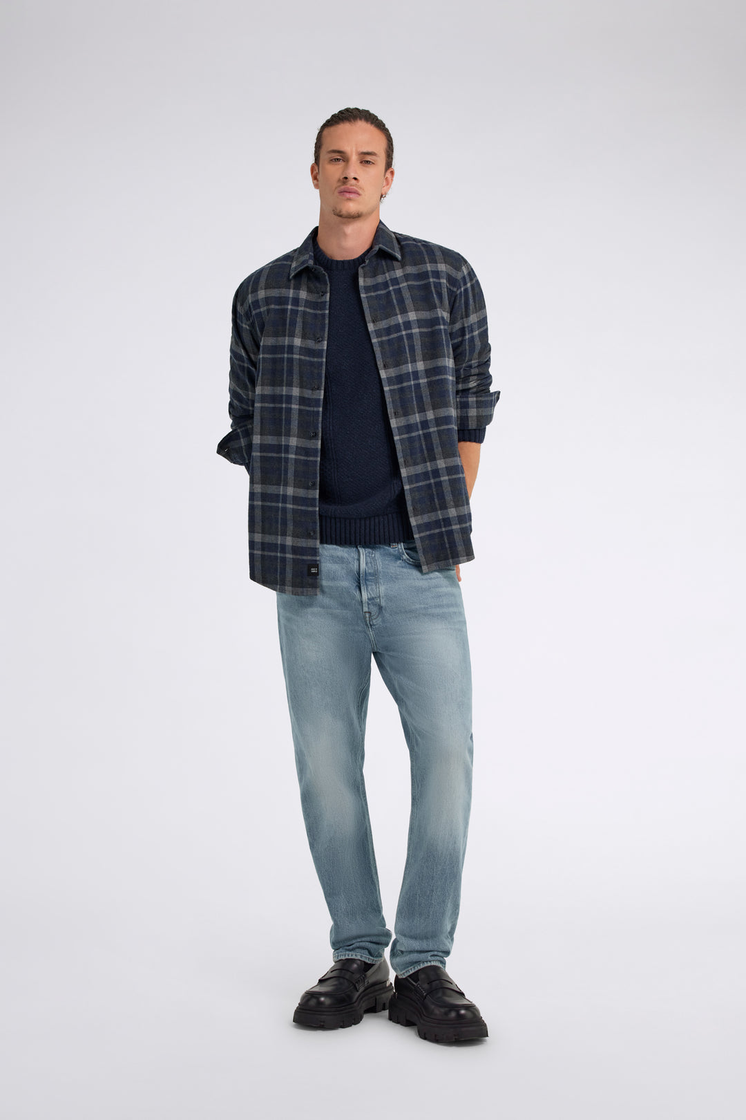 Jeans Sobre Camisa Hombre Cuadros Sfera Sobrecamisas Cuadros