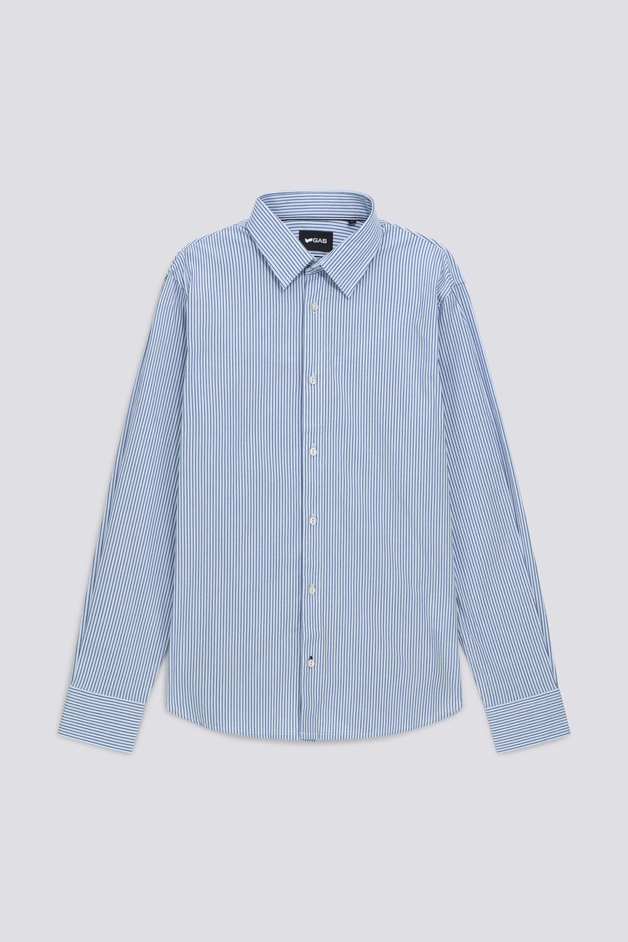 N. KIN/S ST31 - Slim fit men's light blue striped shirt - main image