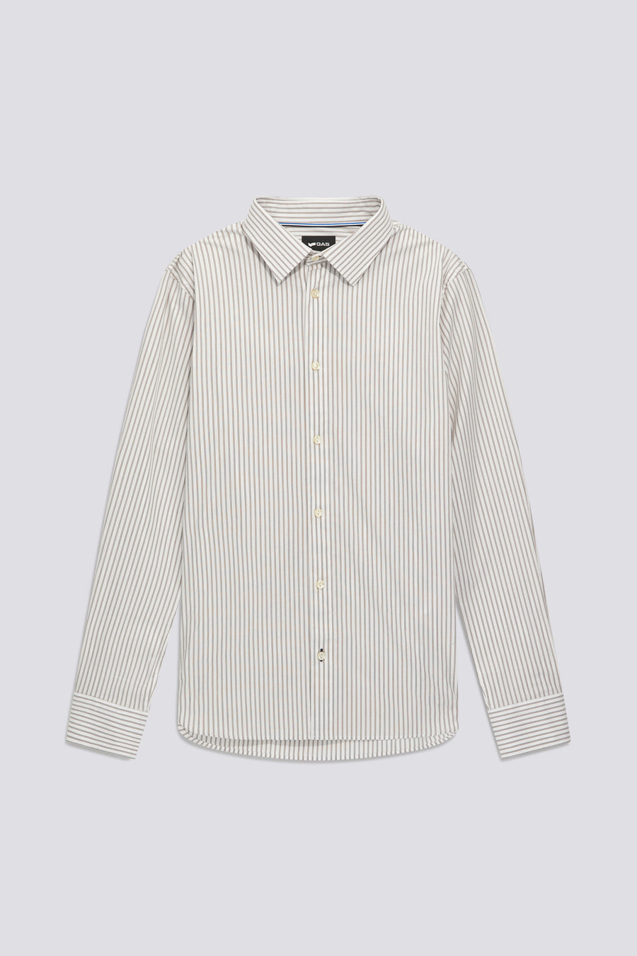 N. KIN/S ST38 - Men’s slim fit white striped shirt - main image