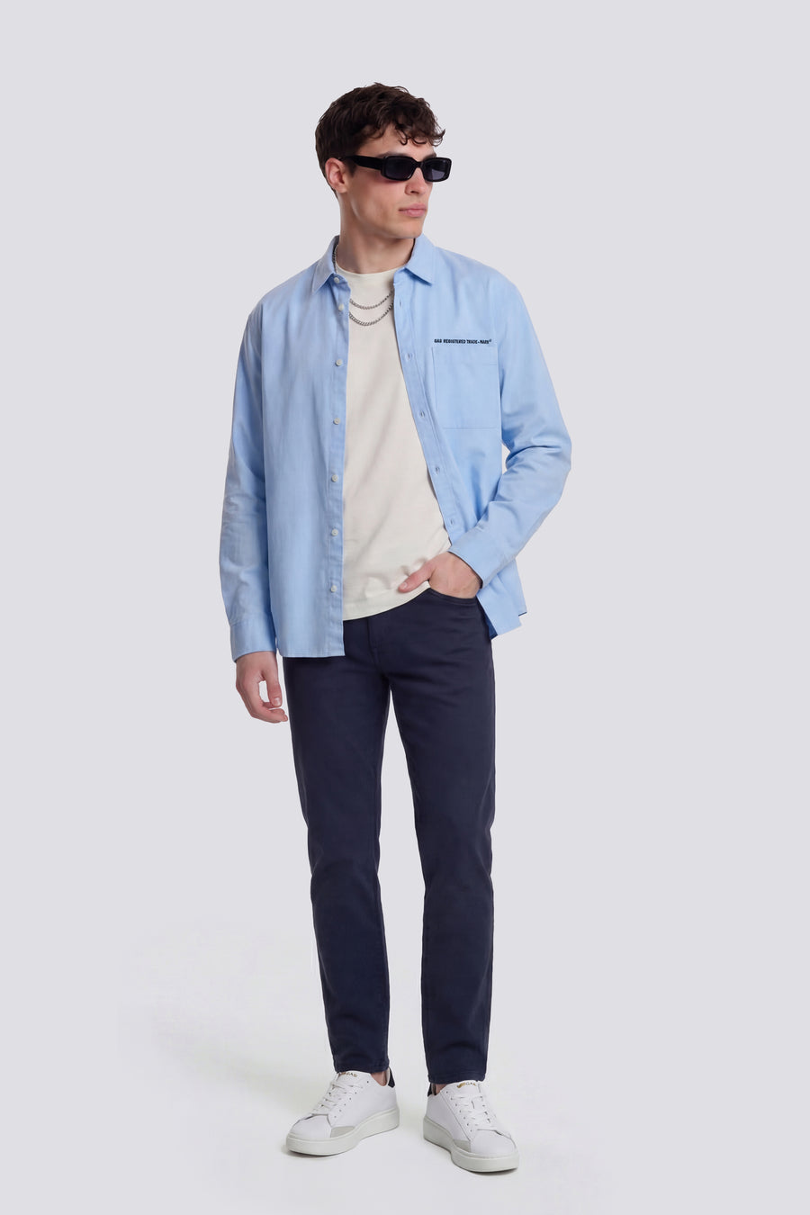GHILL/R RAW 0121 - Men's regular fit light blue shirt - main image