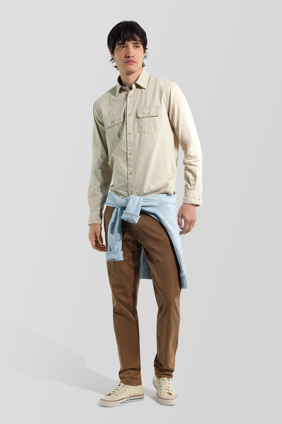 GHILL/R WK 3006 - メンズ レギュラーフィット シャツ 白 - main image