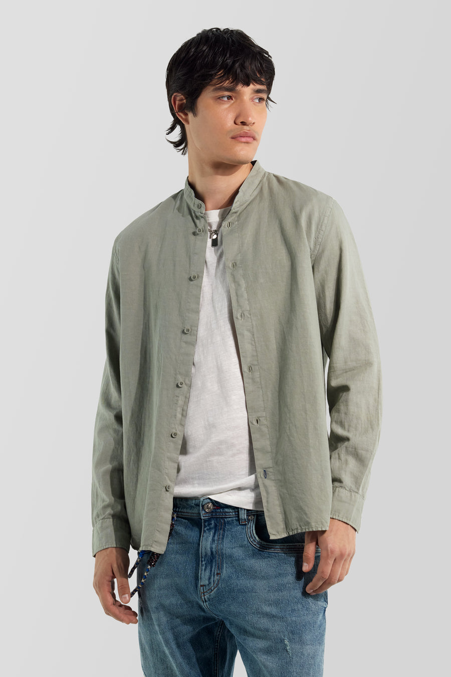 RIVIERA COR 3930 - Camicia uomo regular fit verde - main image