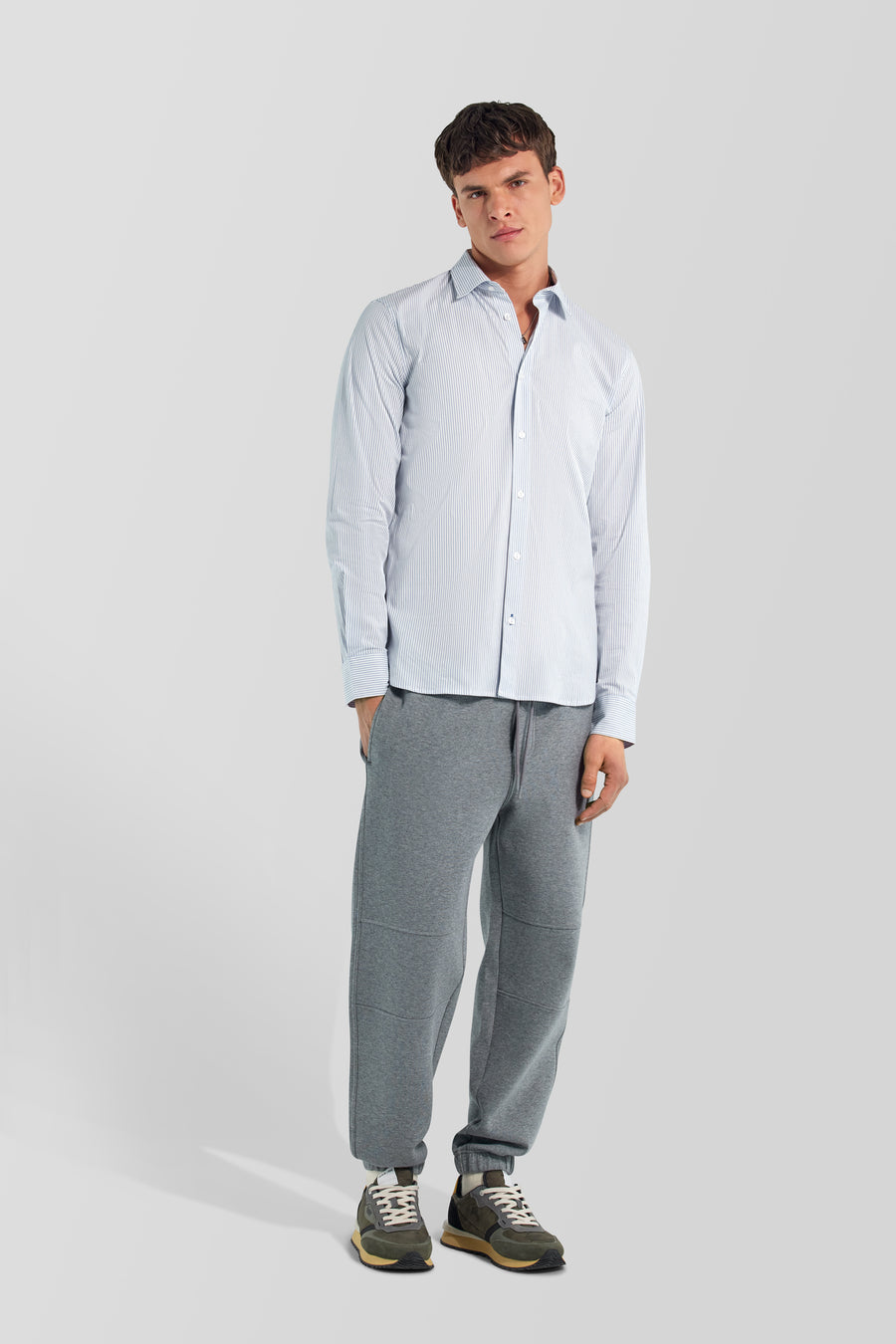 KIN/S ROUND ST06 - Herren Slim-Fit Hemd mit langen Ärmeln und Streifen - main image