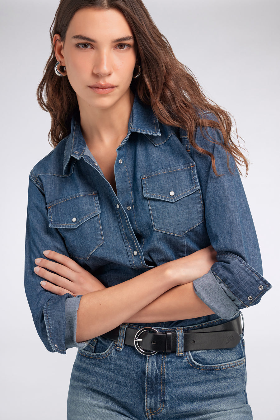 LINDY SHIRT 13MM - Damen-Denimhemd Slim Fit - main image