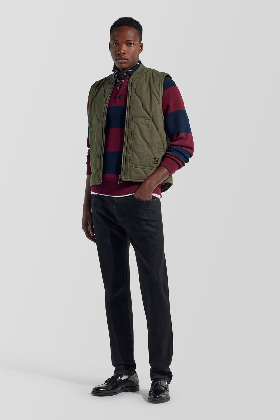 PUFFER GILET 3653 - Men's padded vest regular fit green - main image