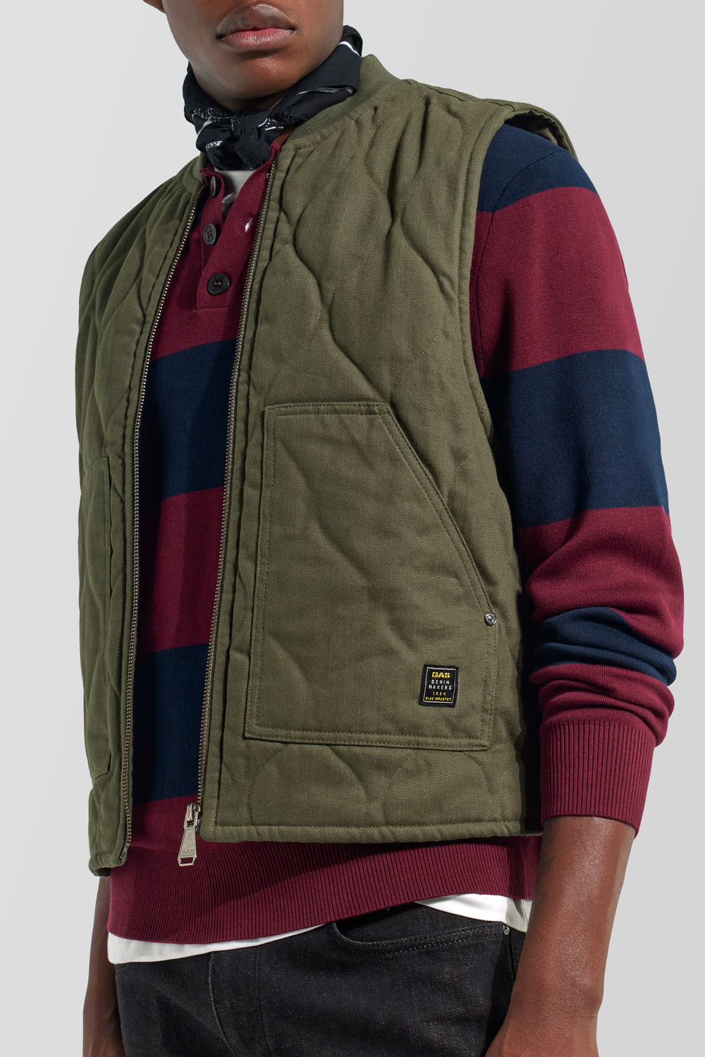 PUFFER GILET 3653 - Men's padded vest regular fit green - secondary image
