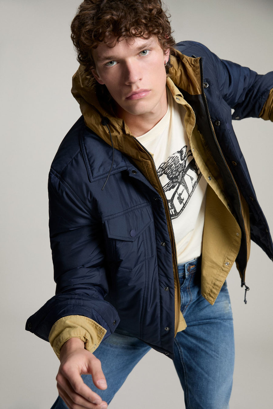 EIDEN PADDED 4706 - Men's regular fit blue jacket - main image