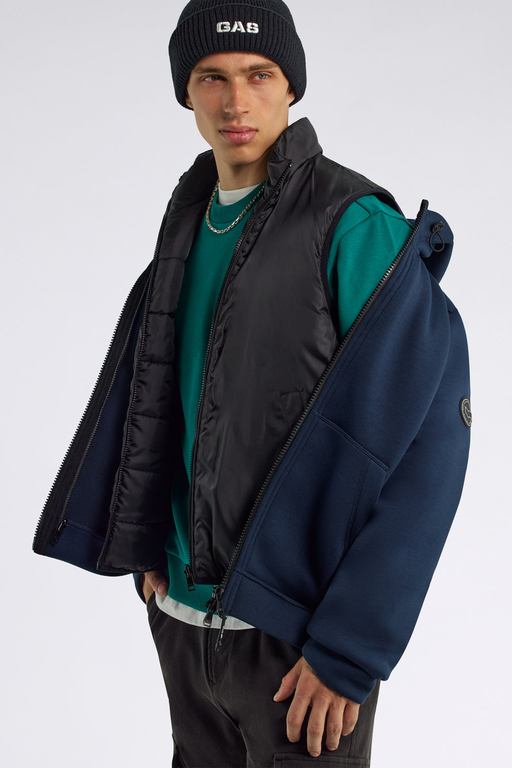 DENDY DOUBLE 4706 - Men's Regular Fit 2-in-1 Jacket Blue - secondary image