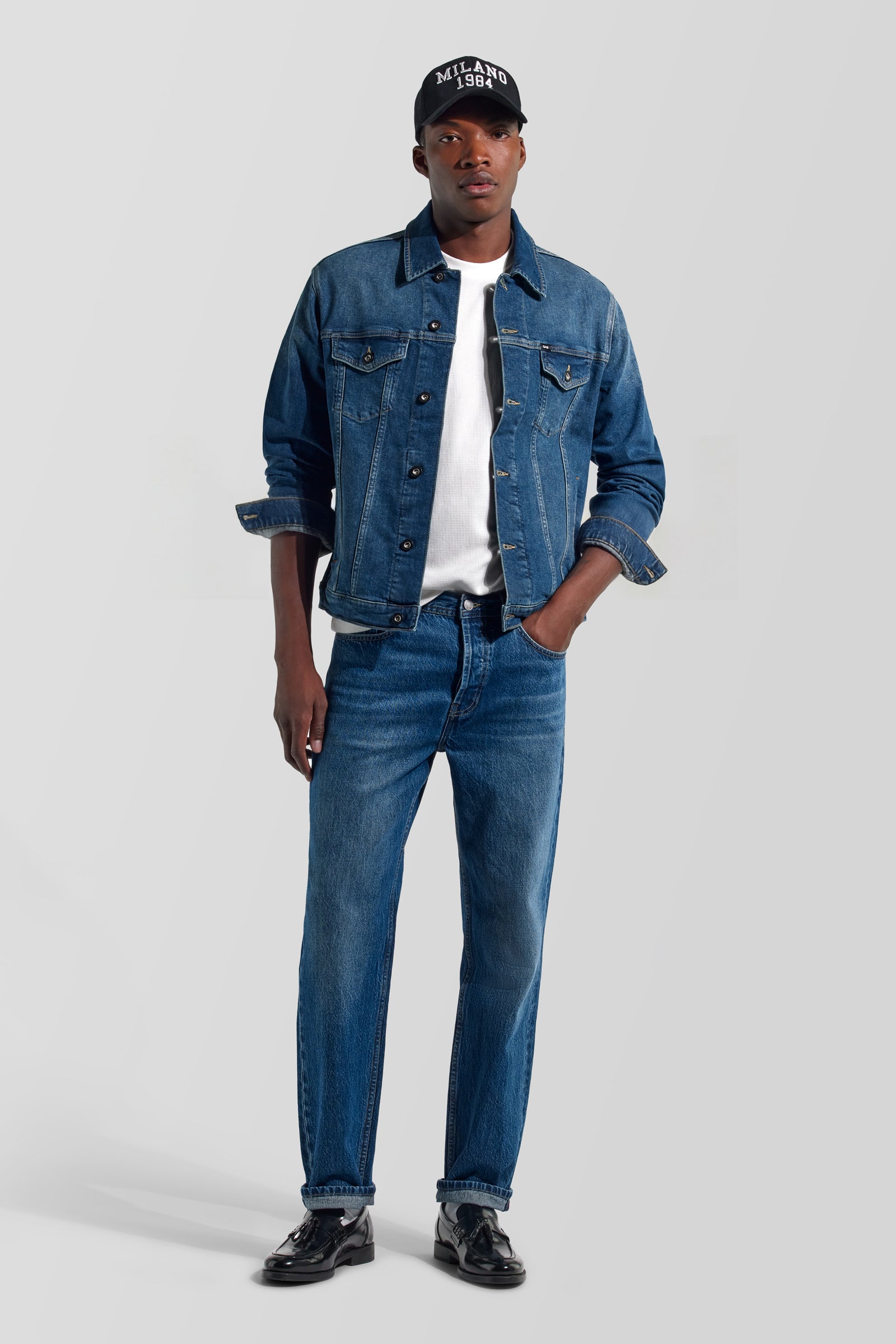 S*p様 KAJA 12oz BLUE DENIM JACKET OVY Kaia Pearl Jean Jacket - Medium Blue – The Noli Shop