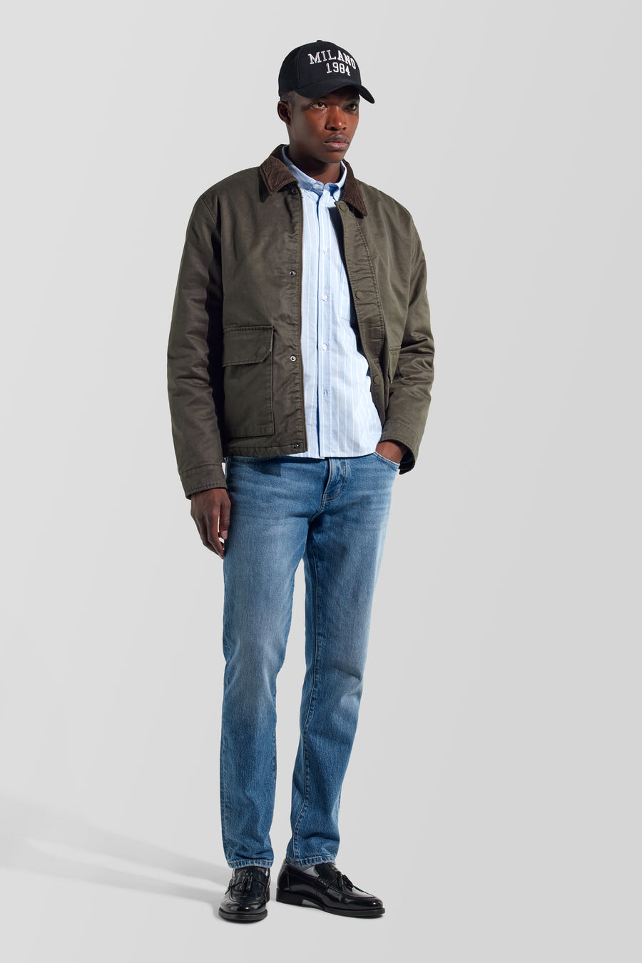 DENI JACKET 3653 - Férfi zöld regular fit dzseki - main image