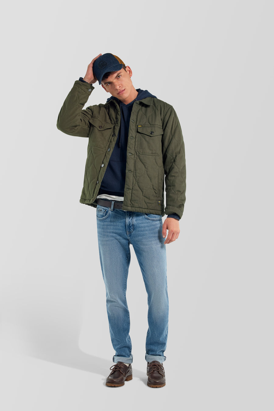 PUFFER JACKET 3653 - Men’s regular fit green jacket - main image