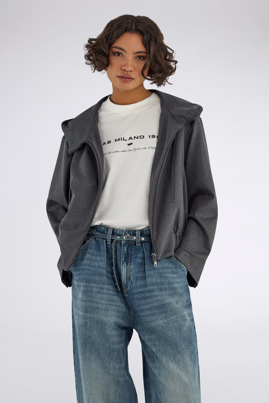 CORINNE HOOD 2937 - Relaxed Fit Damenjacke Grau - main image