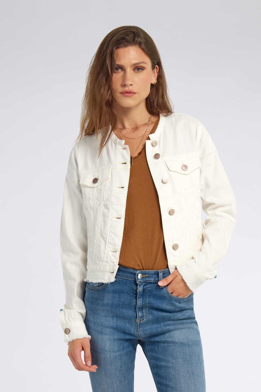 NEW ELLEN 1583 - Női regular fit fehér dzseki - main image