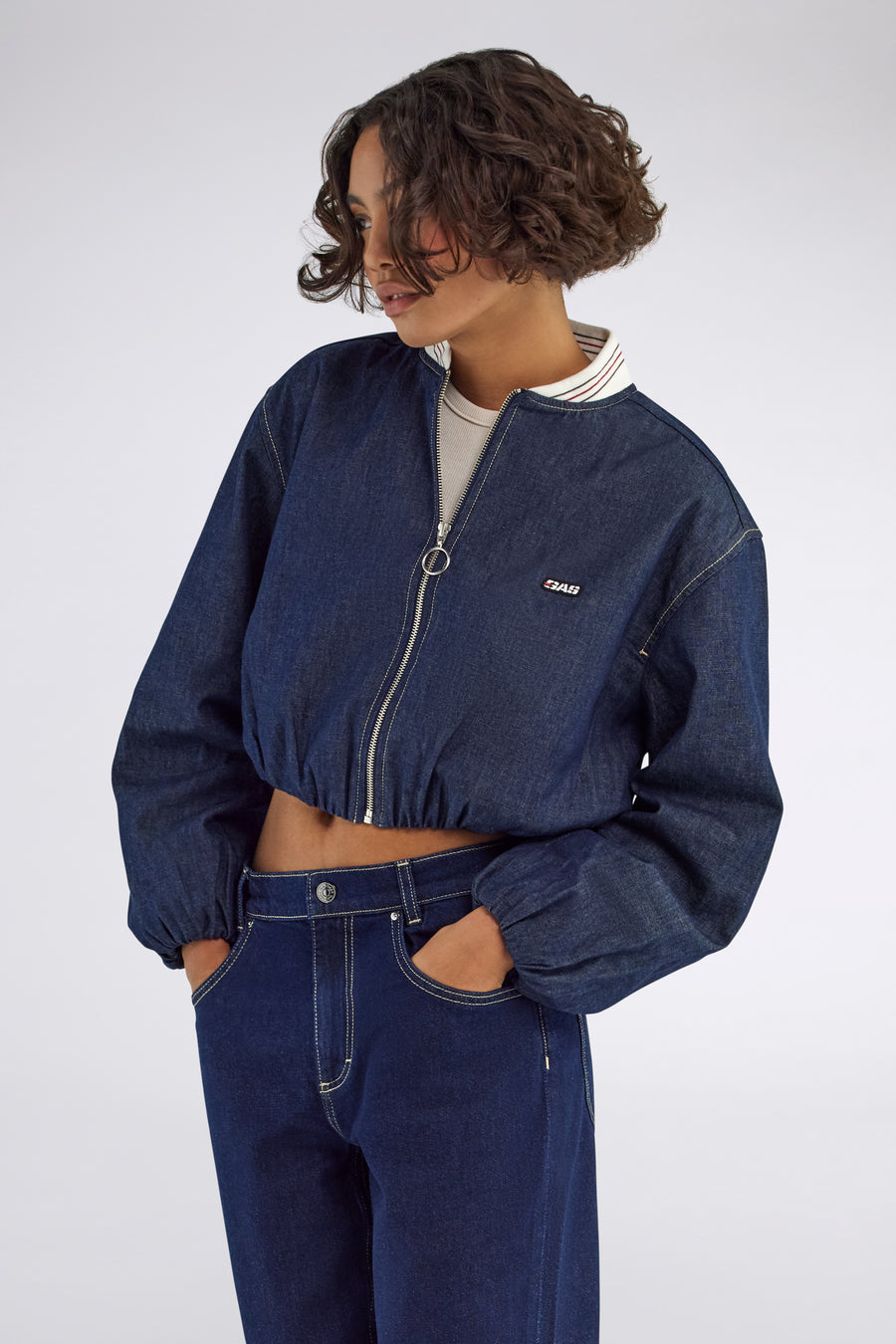 GINNI BOMBER 10RO - Bomber in denim donna regular fit - main image