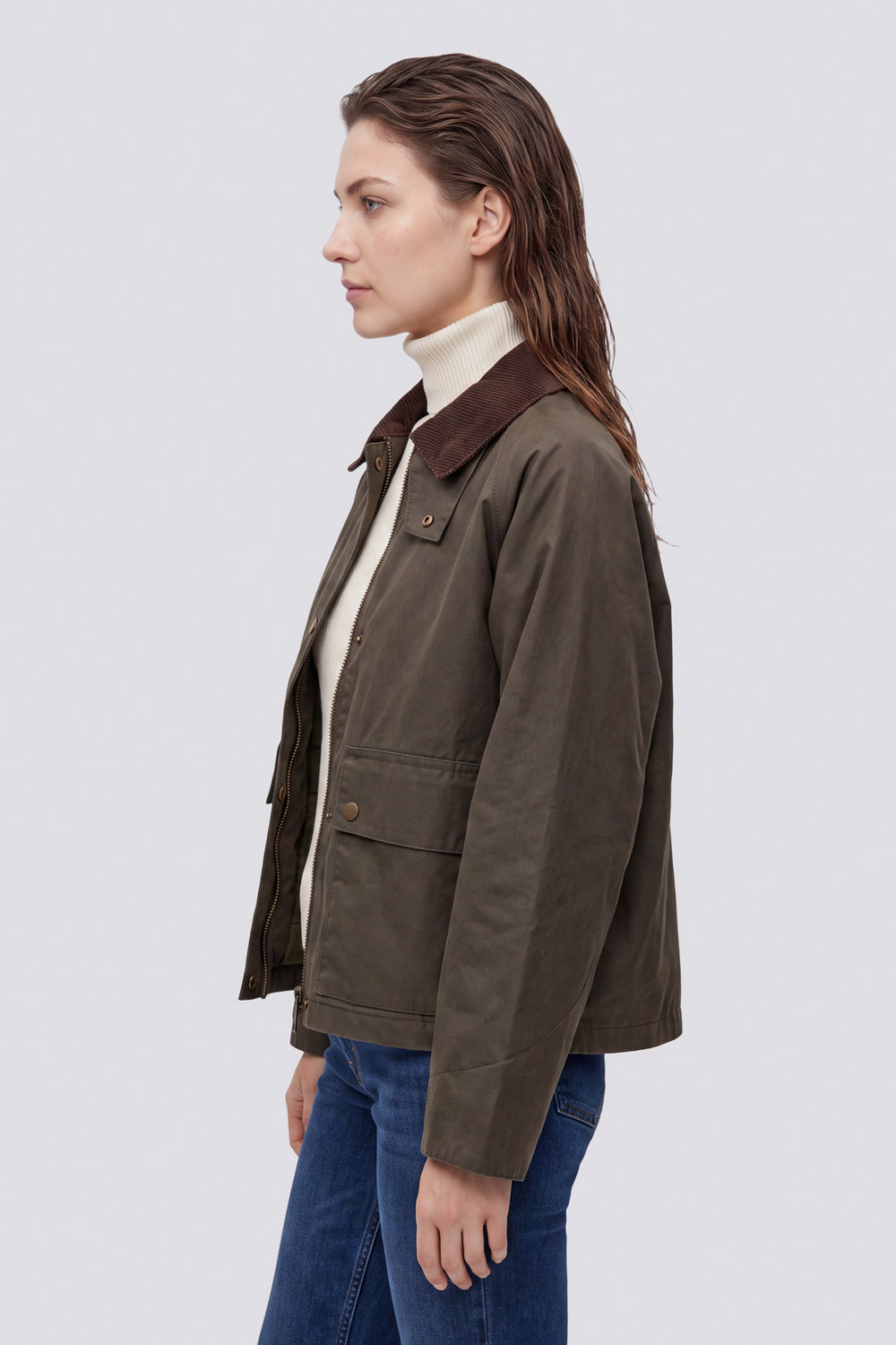 ABIGAIL JACKET 3653 - Női zöld regular fit kabát - secondary image