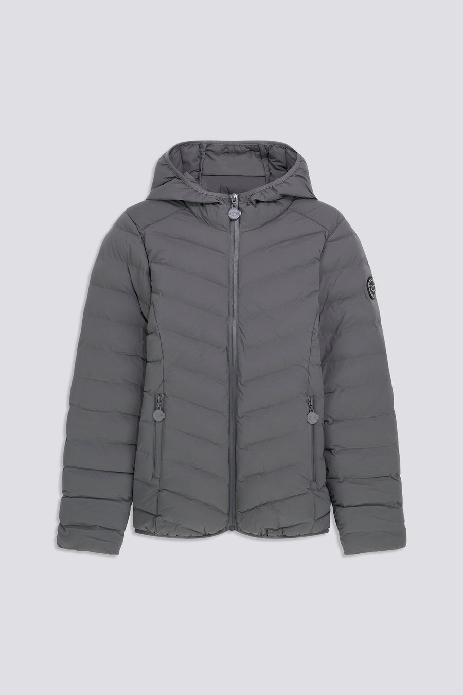 NYLA SEAMLESS 2937 - Women's slim fit bomber jacket with gray hood - main image