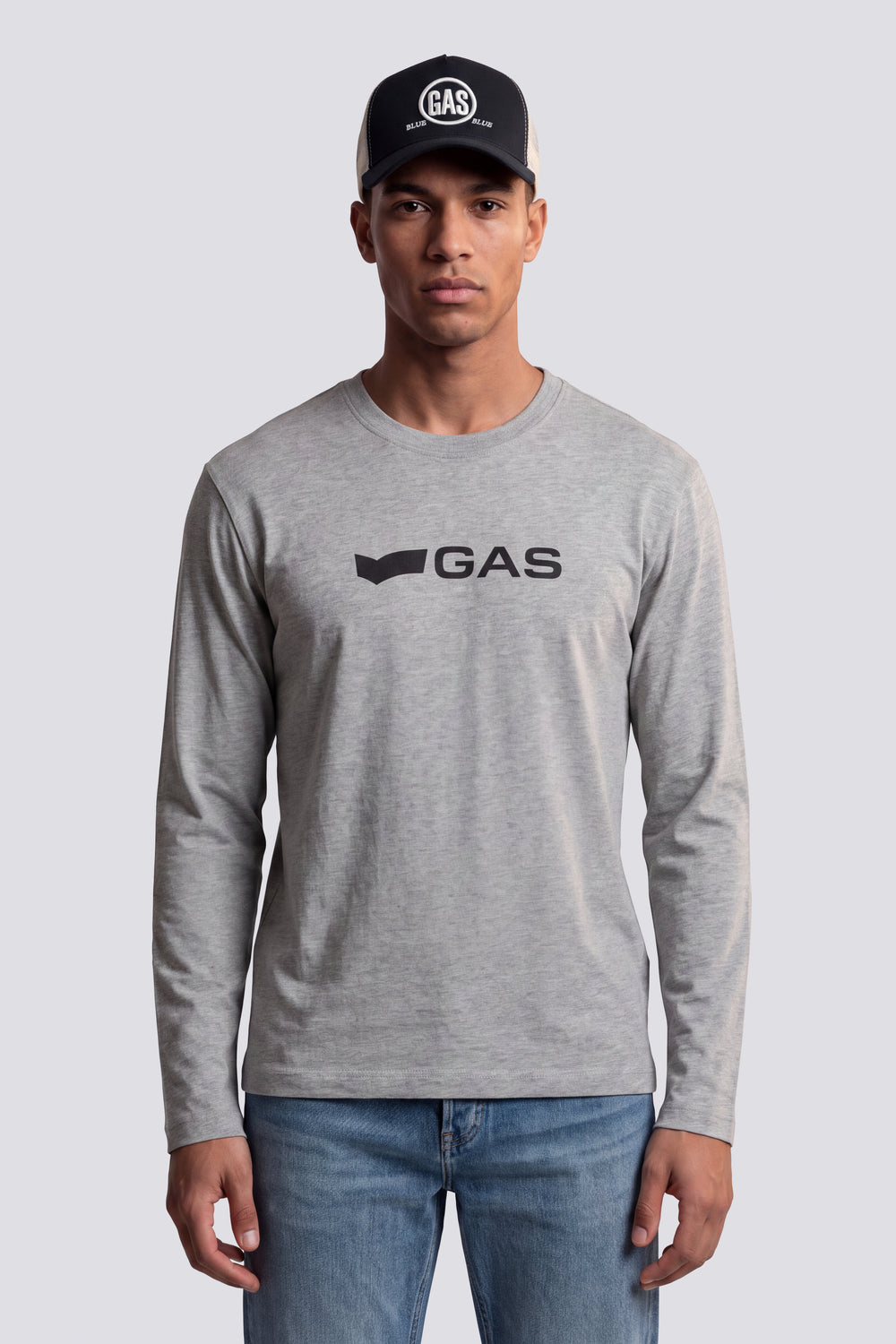 DHARIS M/L LOGO G. 2923 - Men's regular fit long sleeve gray t-shirt - secondary image