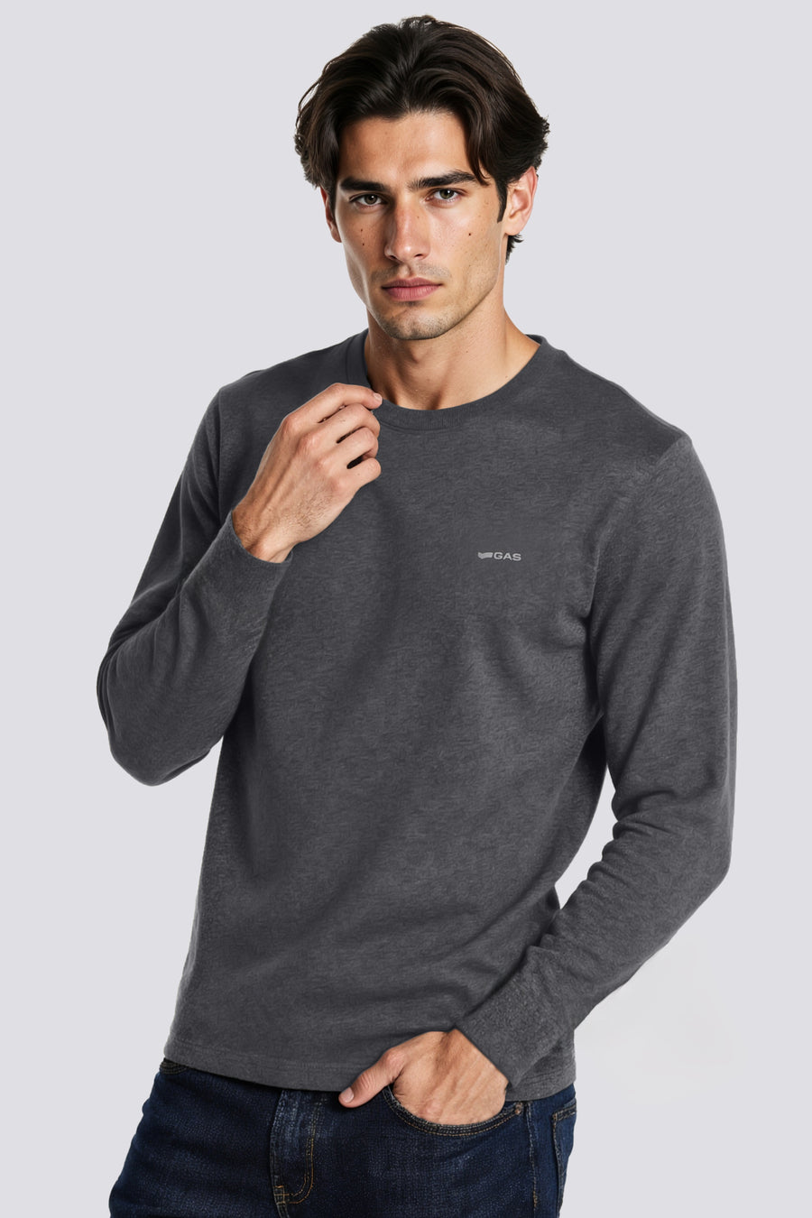 DHARIS M/L LOGO G. 3920 - Men's Regular Fit Gray T-shirt - main image