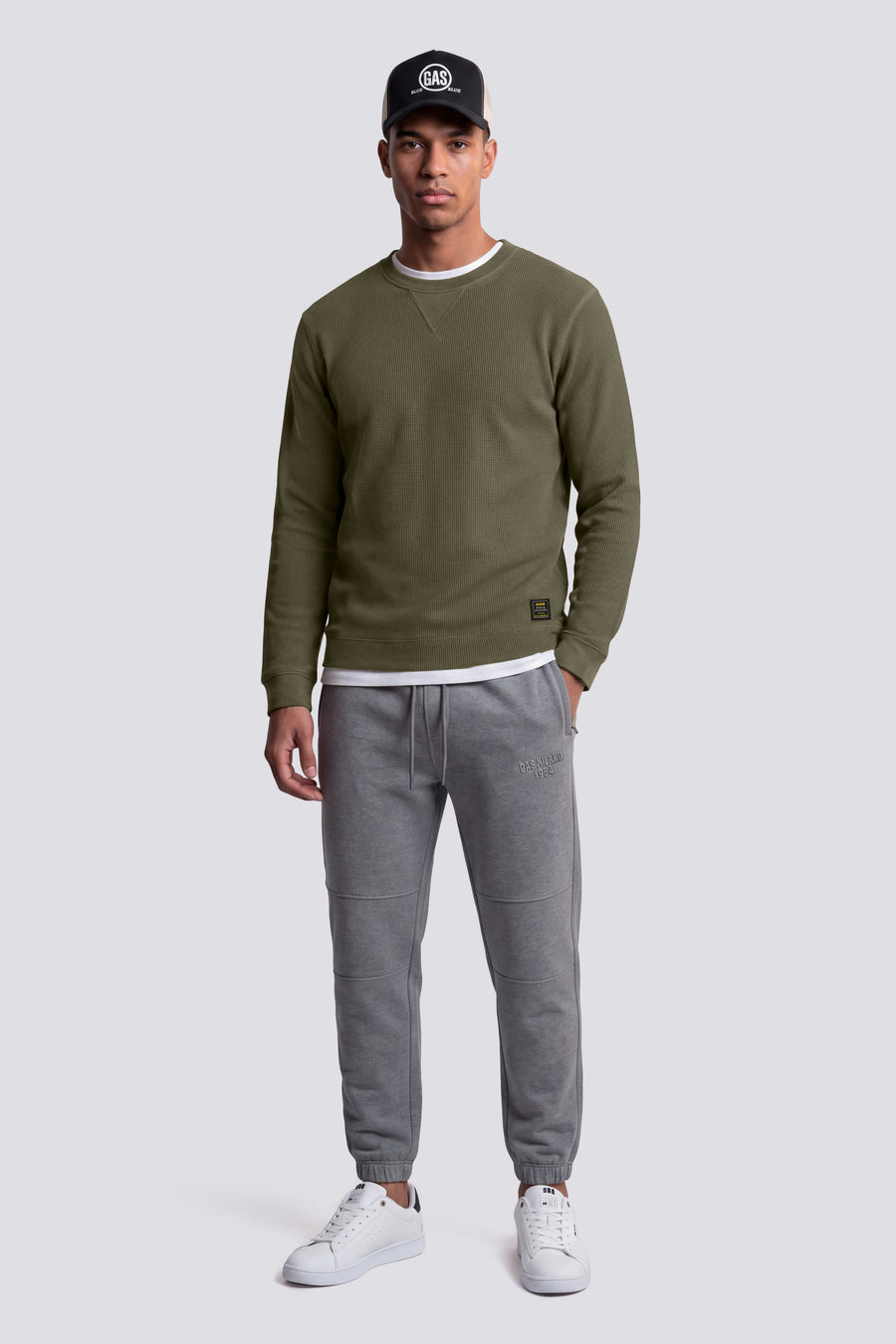 DHARIS M/L LABEL 3653 - T-shirt homme à manches longues coupe regular verte - main image