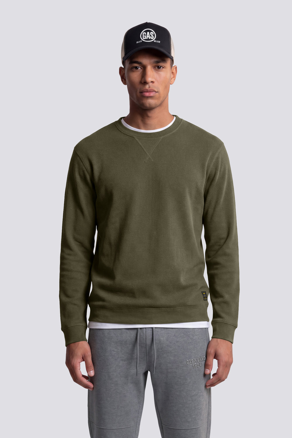 DHARIS M/L LABEL 3653 - T-shirt homme à manches longues coupe regular verte - secondary image