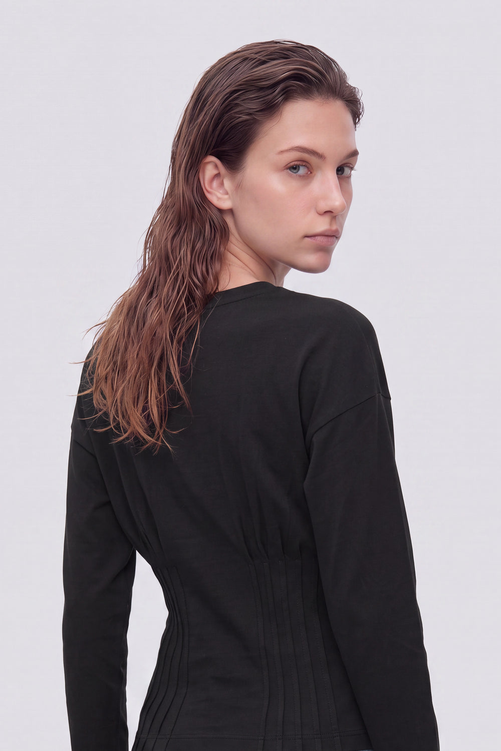 CHANTE M/L 0200 - T-shirt donna manica lunga regular fit nera - secondary image