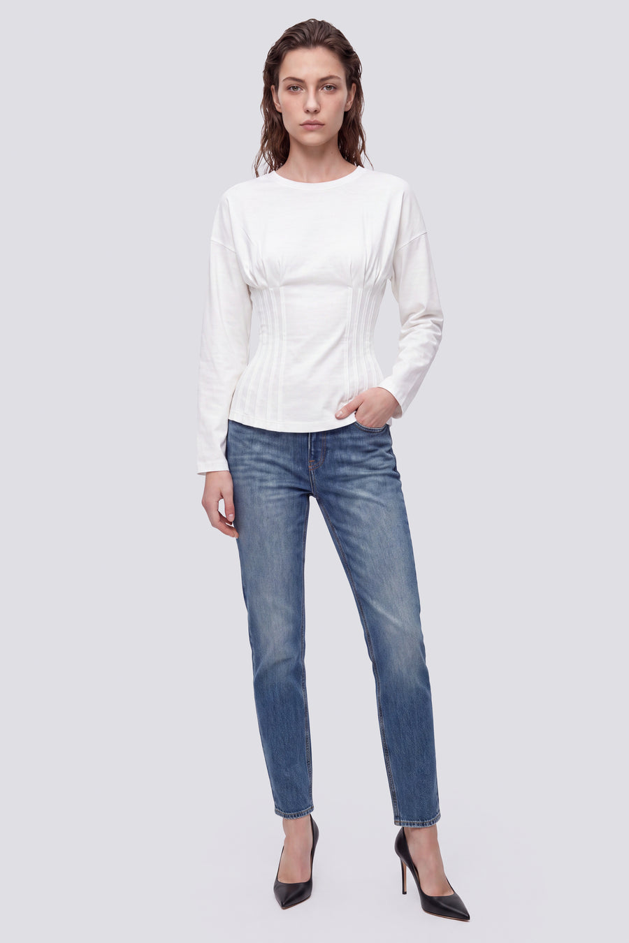 CHANTE M/L 1029 - Women's white long-sleeve T-shirt - main image