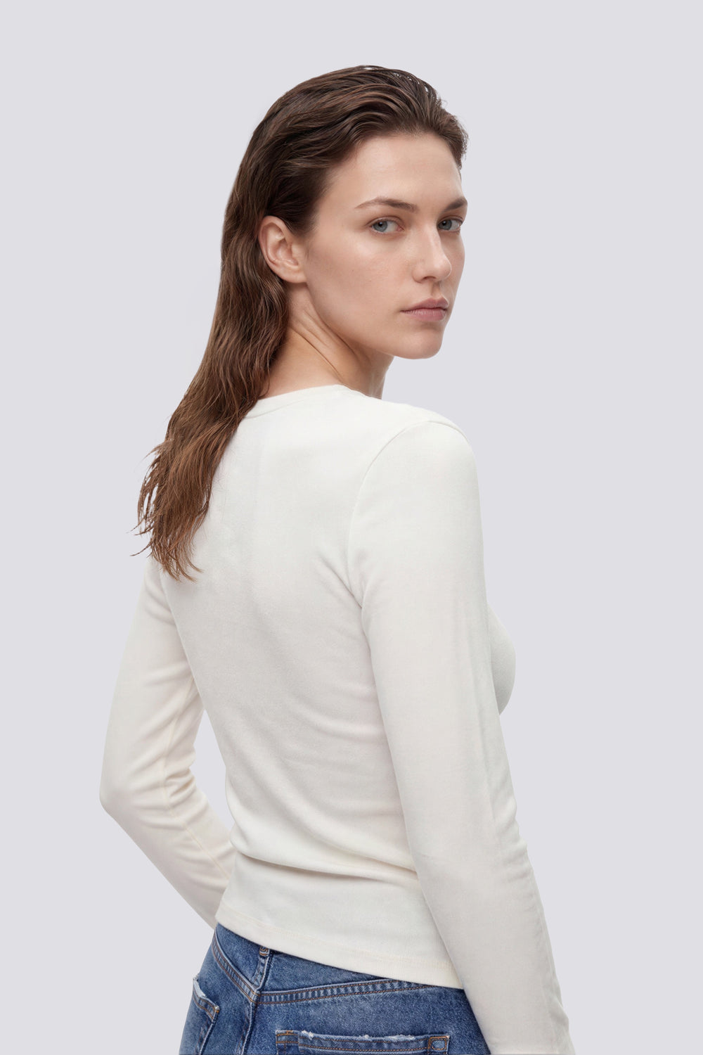 HANIKE C. M/L GAS 1029 - Damen Langarmshirt Slim Fit weiß - secondary image
