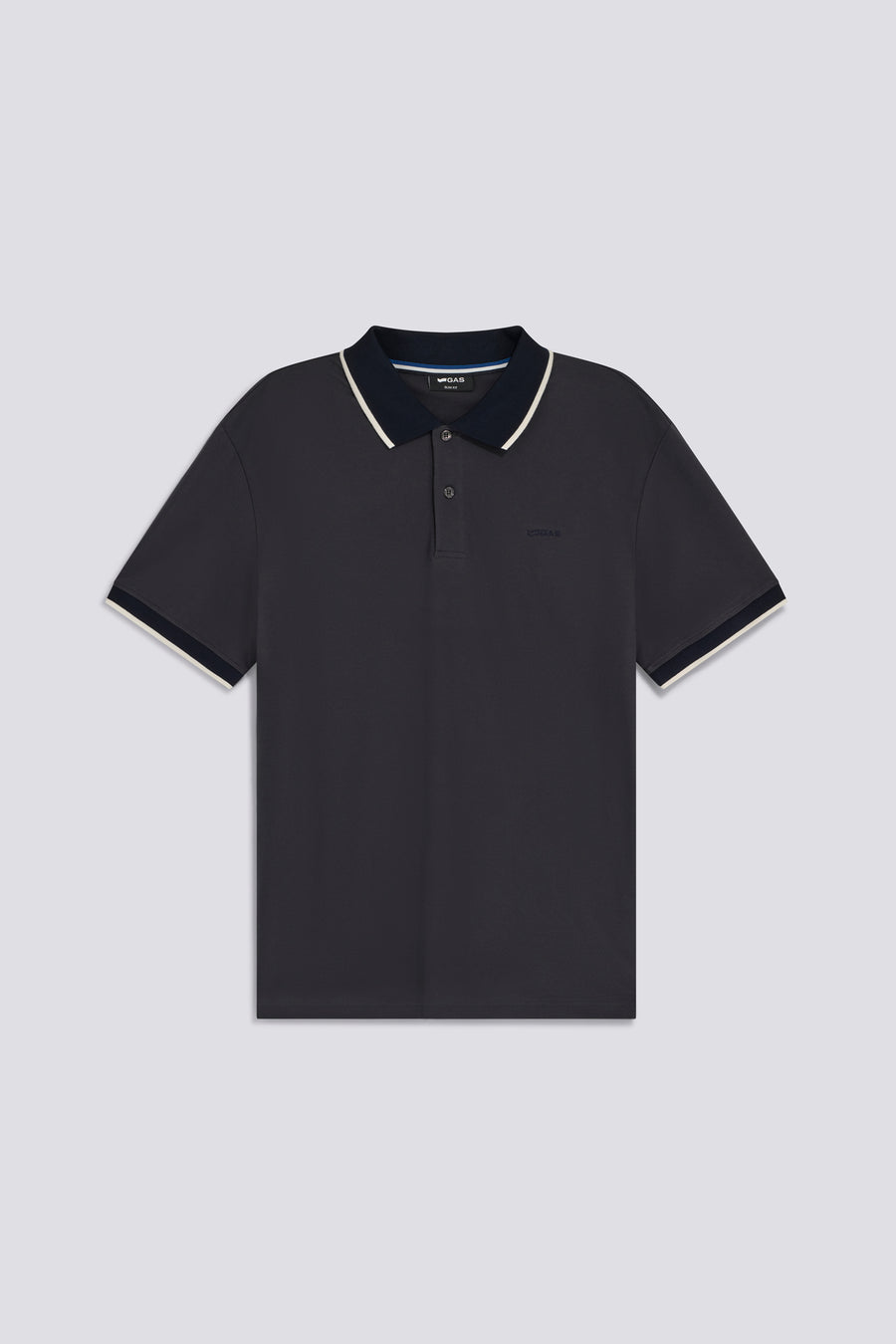 RALPH/S RIB STR. 3929 - Men's slim fit blue polo - main image