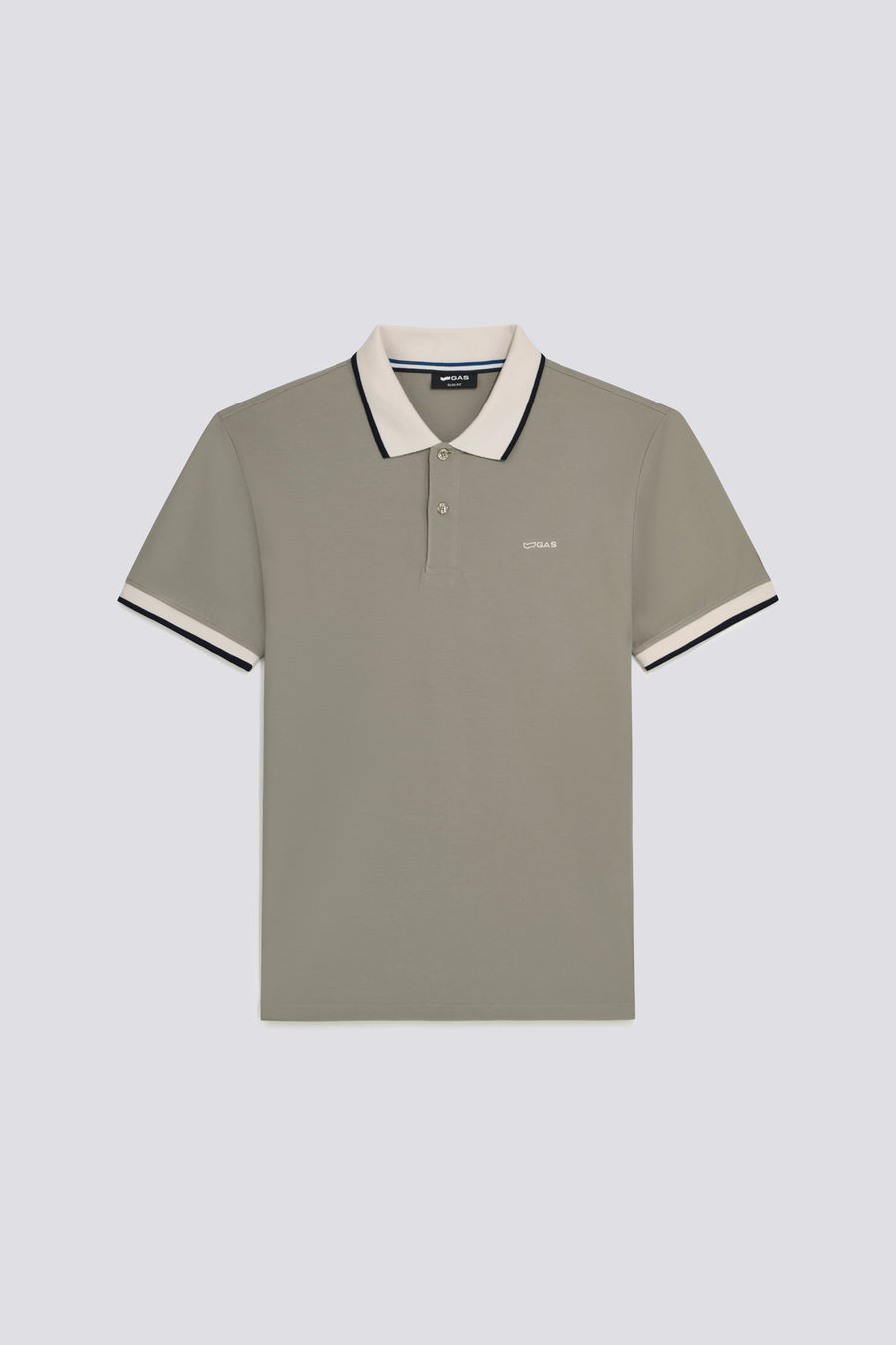 RALPH/S RIB STR. 3930 - Men's slim fit gray polo - main image