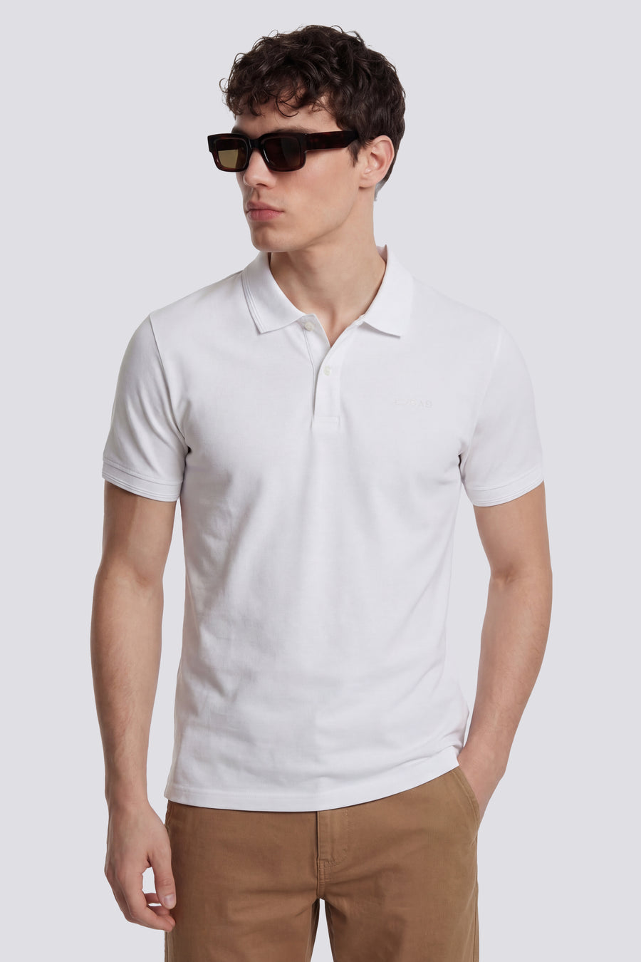 RALPH/S EMB.LOGO 0001 - Men's white slim fit polo - main image