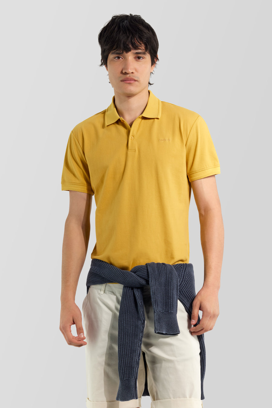 RALPH/S EMB.LOGO 1473 - Men's yellow slim fit polo - main image