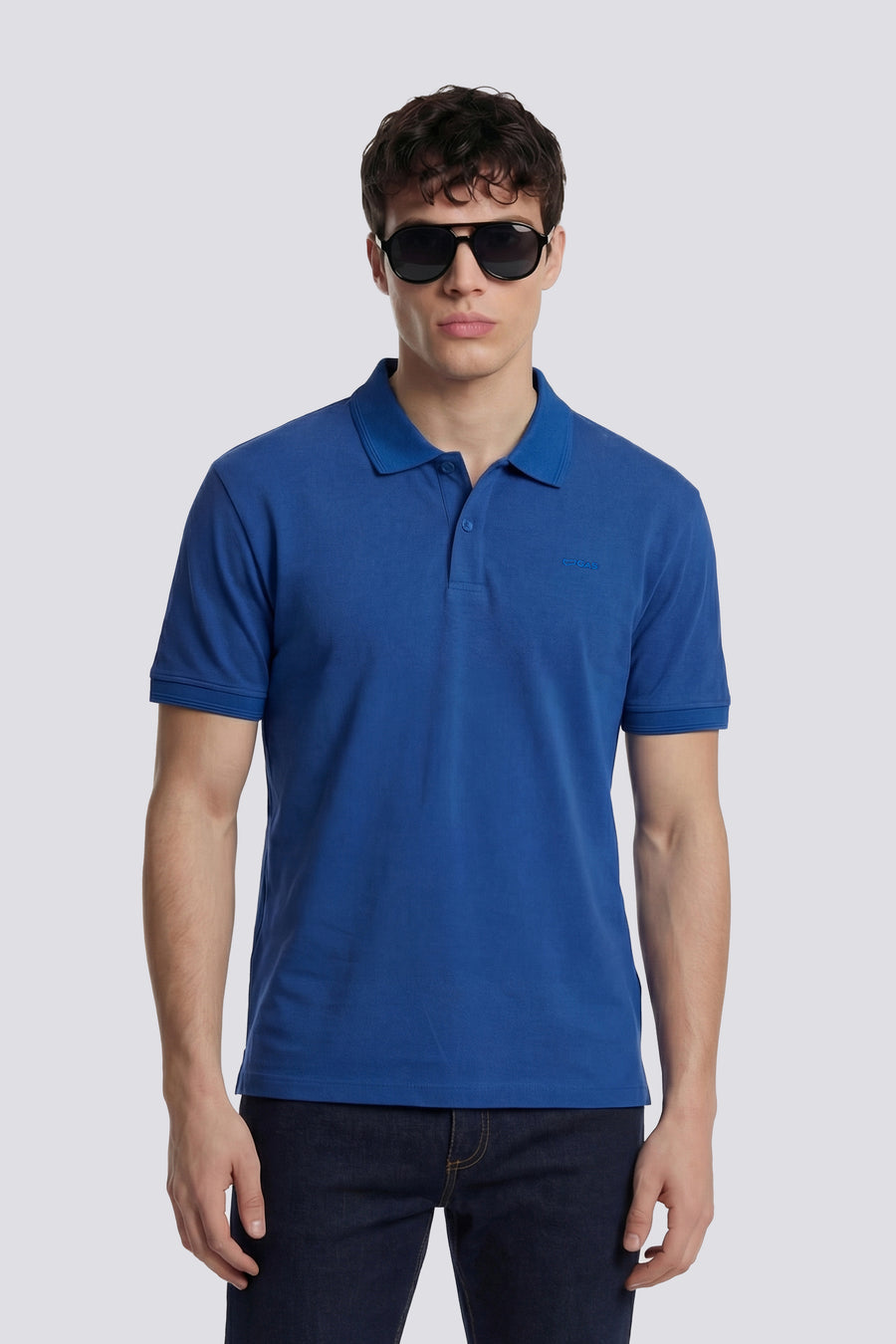 RALPH/S EMB.LOGO 1721 - Men's slim fit polo in electric blue - main image