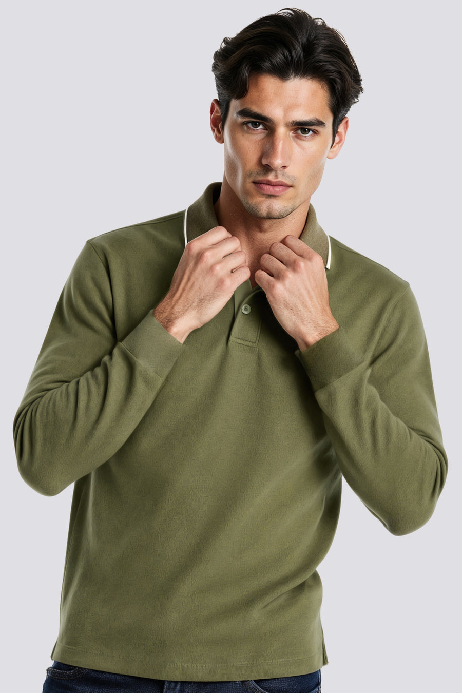 RALPH/S M/L LOGO G. 3649 - Men's Slim Fit Long Sleeve Polo Green - main image