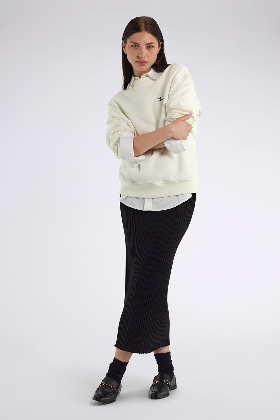 GARANCE SKIRT 0200 - Schwarzer Slim-Fit-Rock - main image