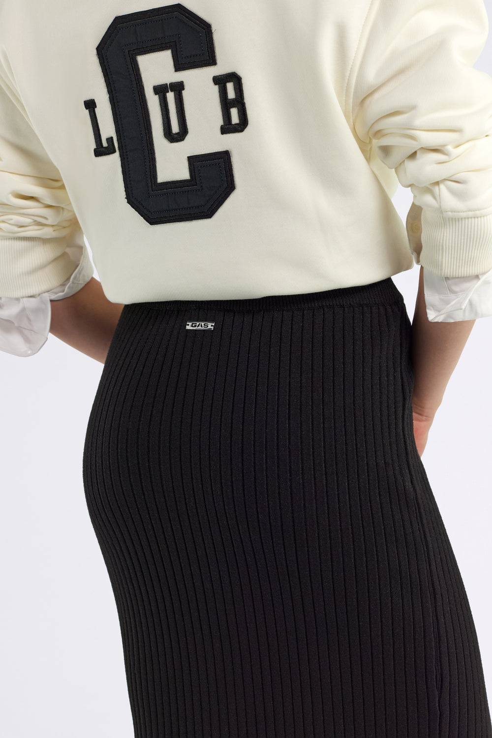 GARANCE SKIRT 0200 - Schwarzer Slim-Fit-Rock - secondary image