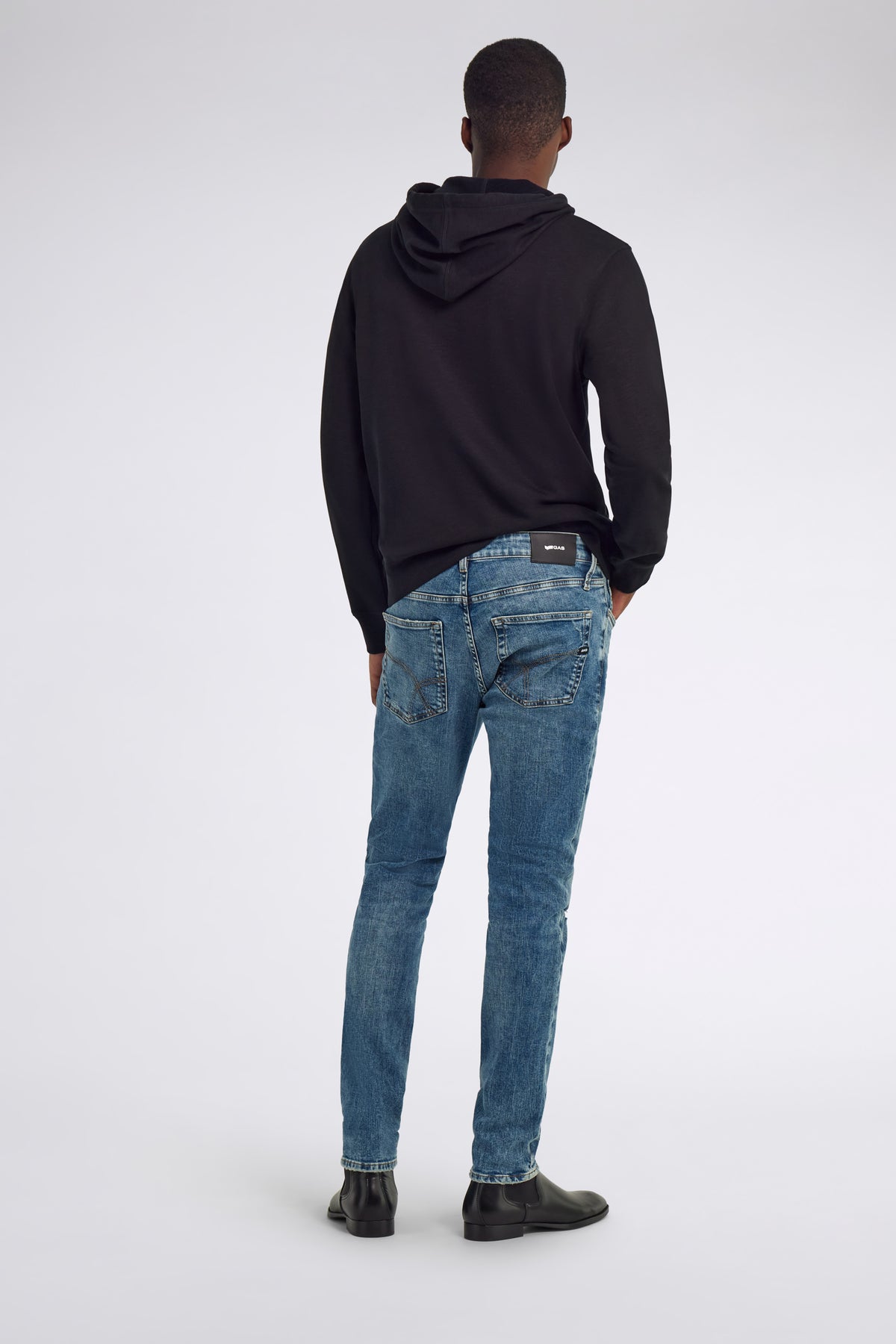 Jeans Gas Skinny Fit Blu Denim STR 10 1/2 Oz, Vita Bassa Con Cerniera - Modellante E Comodo