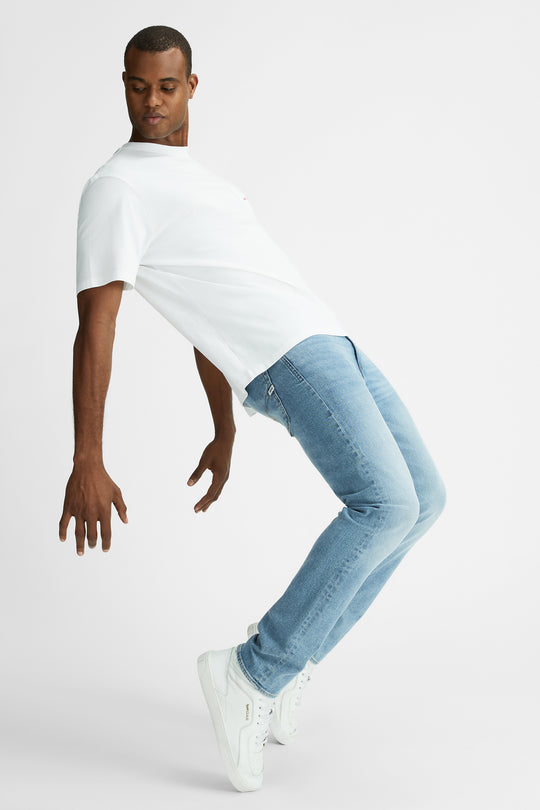 Gas Blue Cotton Slim Fit Jeans