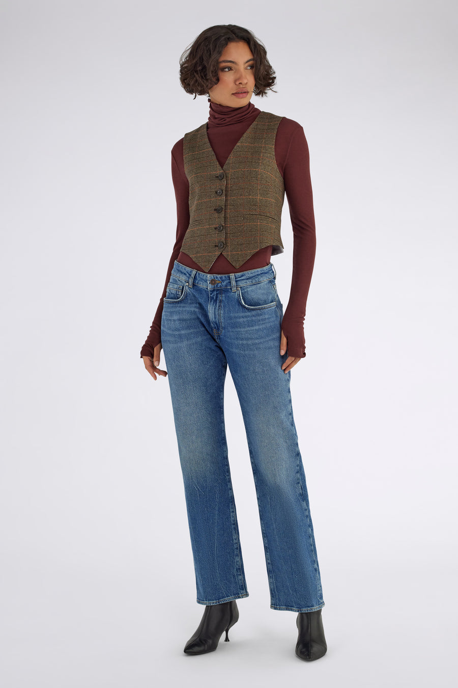 Jeans da donna, 42, elasticizzati, a vita alta, con gamba dritta e pantaloni denim sfilacciati, in similpelle, colore nero, 48, Celeste., S Jeans da donna, 42, elasticizzati, a vita alta, con gamba dritta e pantaloni denim sfilacciati, in similpelle, colore nero, 48, Celeste., S