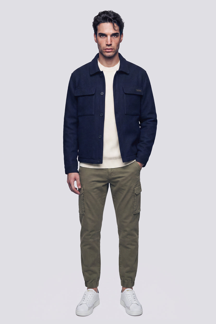 BOB GYM RS 3649 - Slim fit green cargo pants - main image