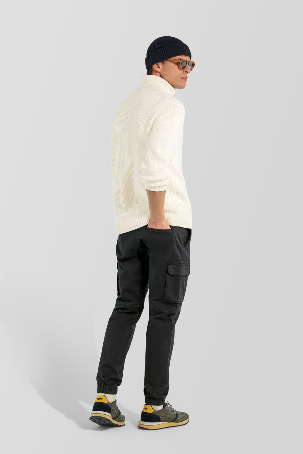 BOB GYM RS 3929 - Sötétszürke slim fit férfi cargo nadrág - secondary image