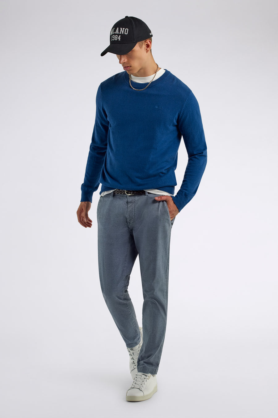 SADECK REV 4709 - Men's Slim Fit Blue Trousers - main image