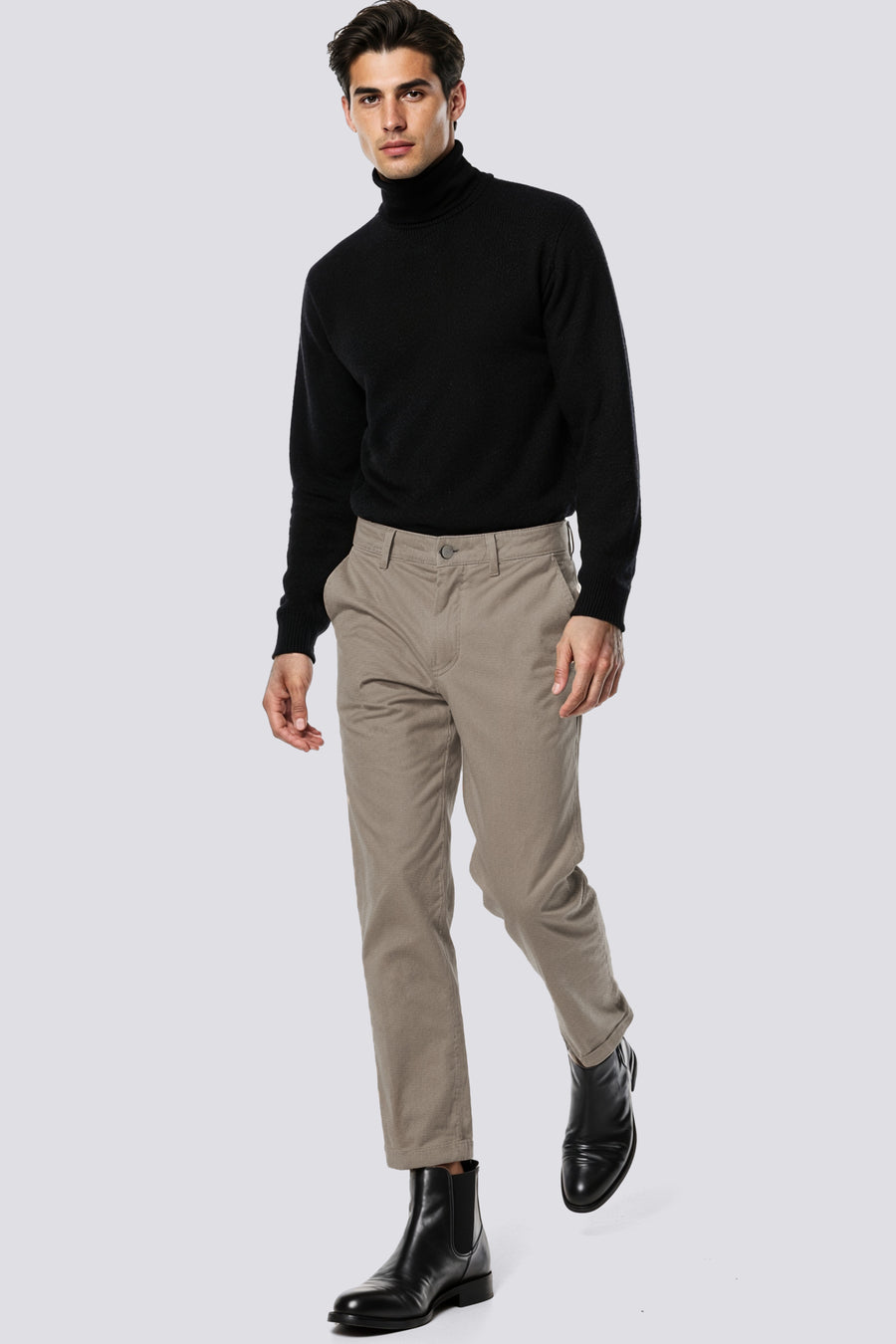 SADECK REV 4846 - Men's Brown Slim Fit Chino Pants - main image