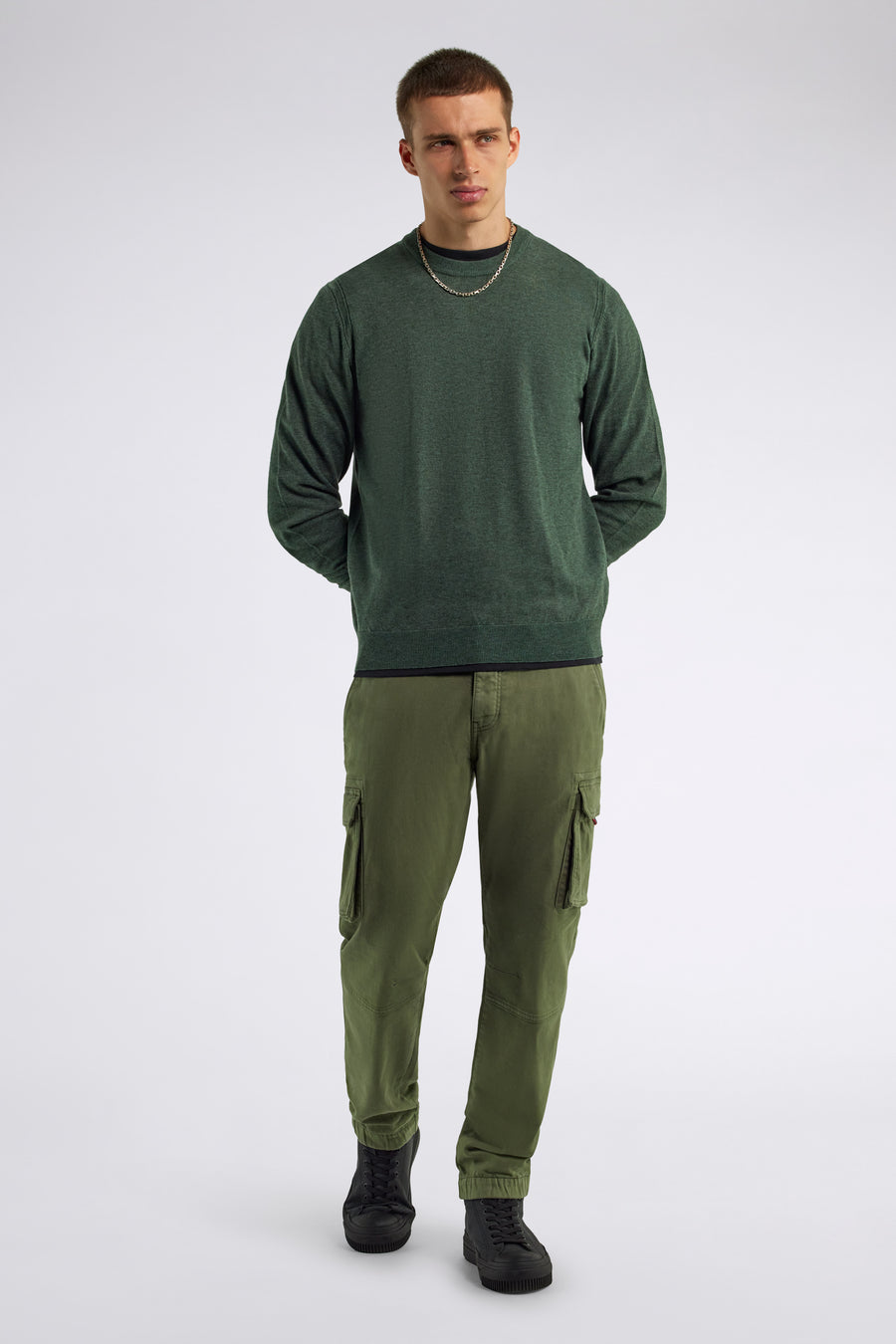BOB GYM PKS W 3649 - Men's Slim Fit Green cargo Pants - main image