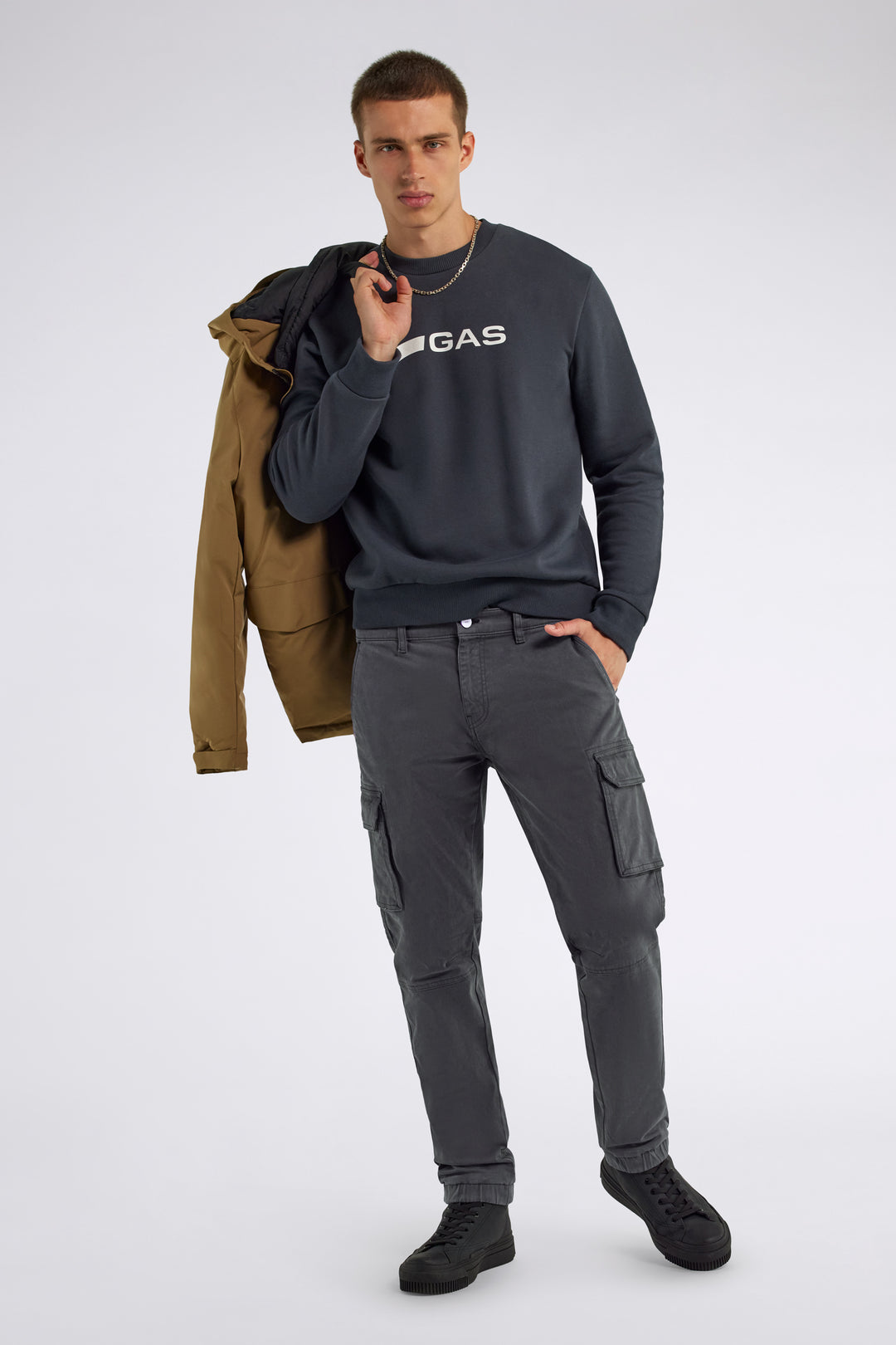 Pantalone Cargo Jeans Jeans Uomo Tasconi Pantaloni Tasche Laterali