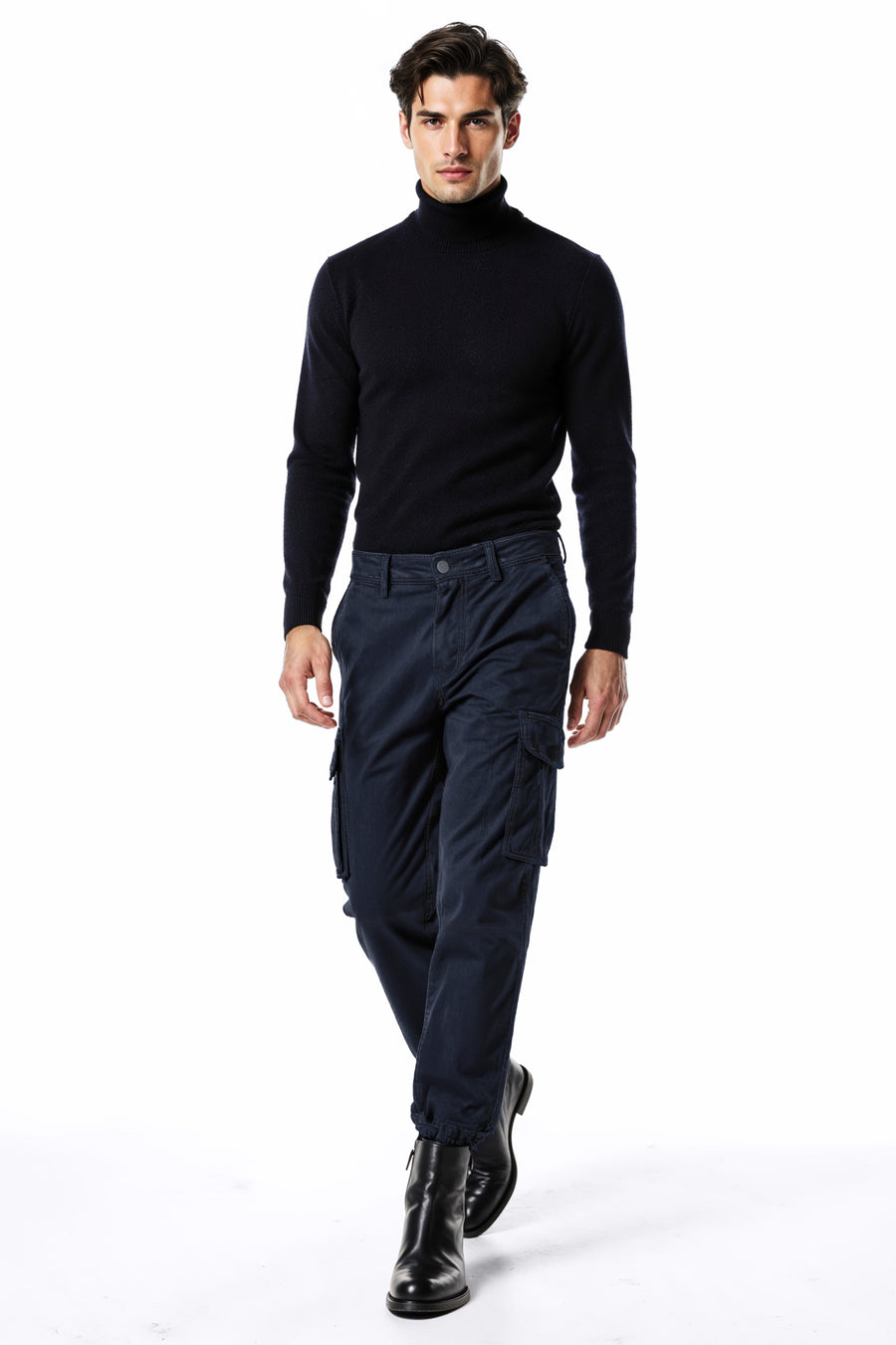 BOB GYM PKS W 4706 - Men's Slim Fit Blue Cargo Pants - main image