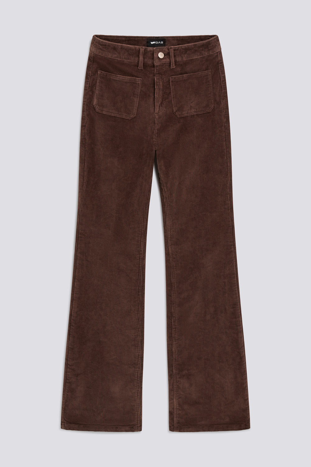 CAMILLE POCKETS 4866 - Women's Flare Pants in Brown Velvet - secondary image
