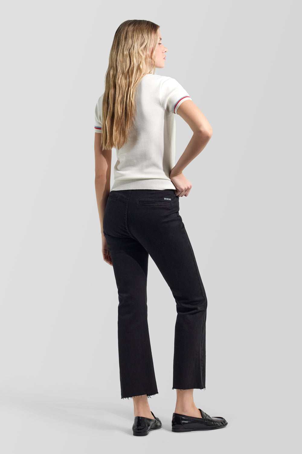 OTTAVIA CROP FLARE 0200 - Women's black cropped flare pants - secondary image