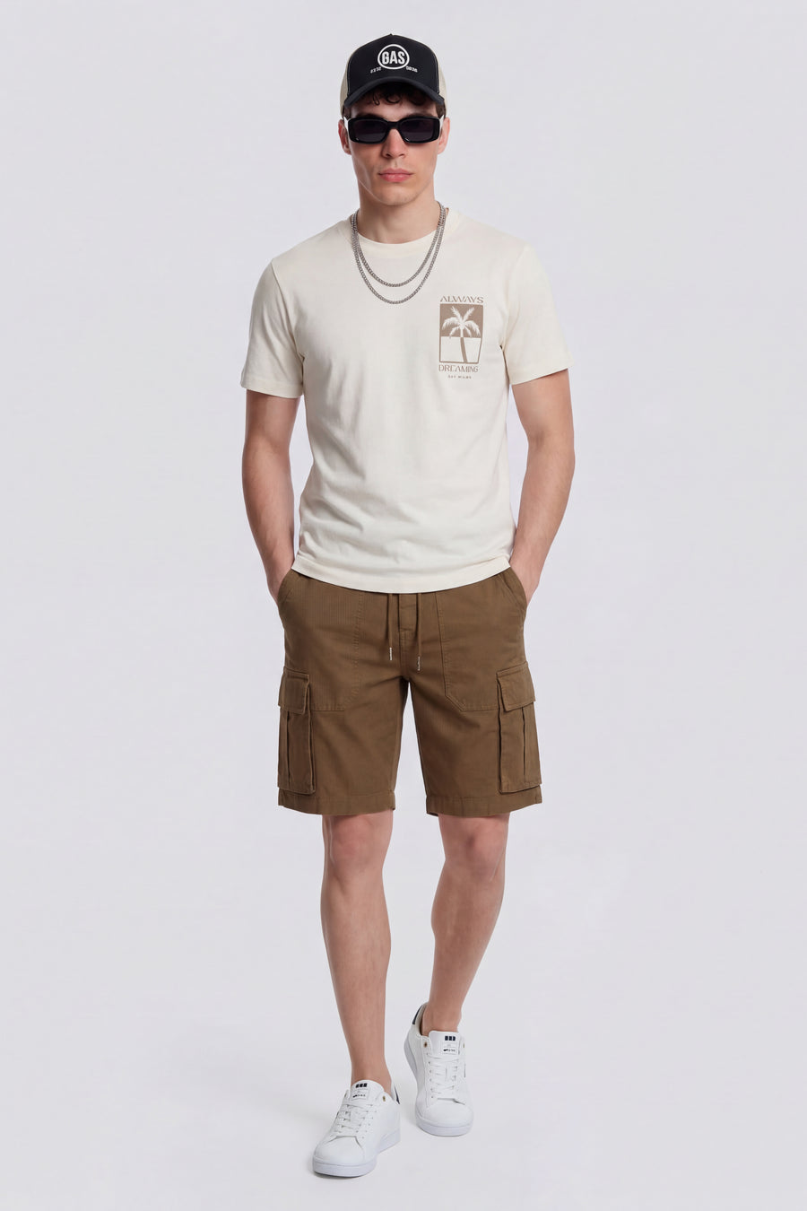 CARGO SHORT EASY 4856 - メンズ レギュラーフィット ショートパンツ ブラウン - main image
